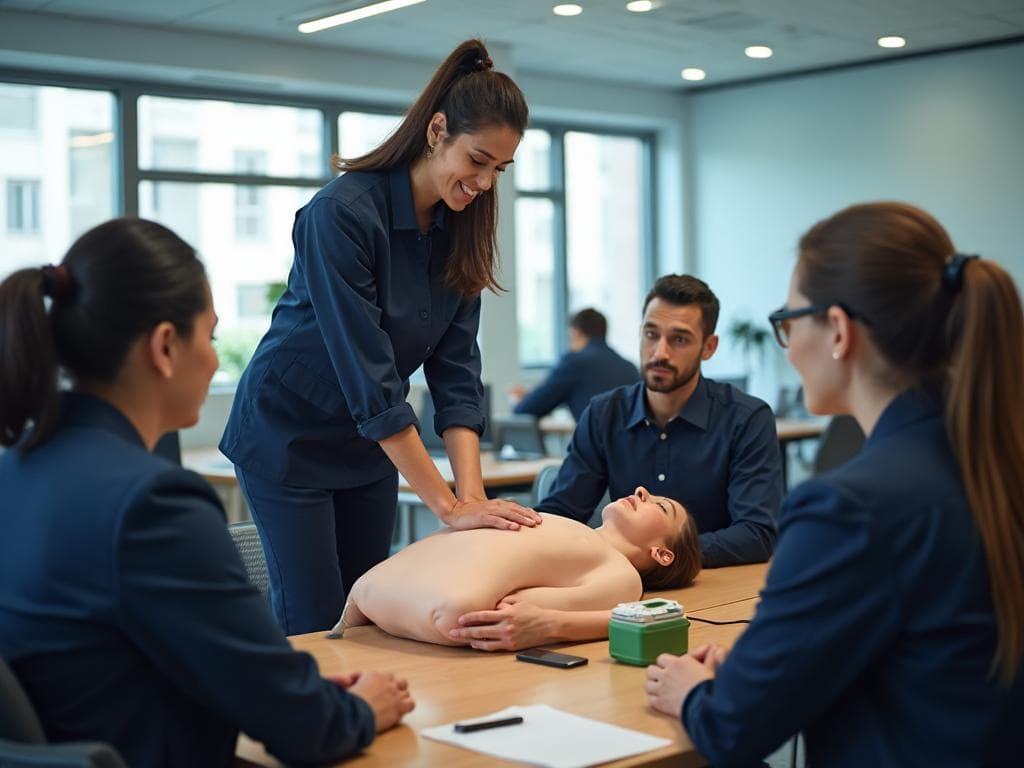 Formatrice C&Co animant un atelier gestes de premiers secours
